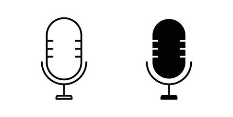 Microphone icon collection in black, Line icons, flat symbols Stock-Illustration