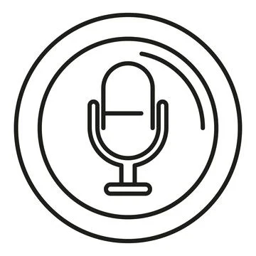 Microphone icon creating sound waves in circle Illustrazione stock
