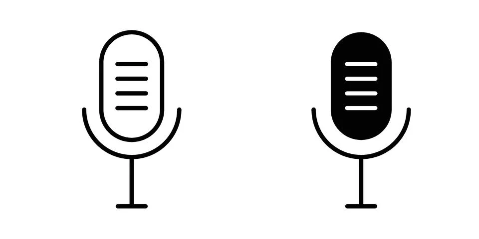 Microphone icon for design projects and web UI Stock Illustration