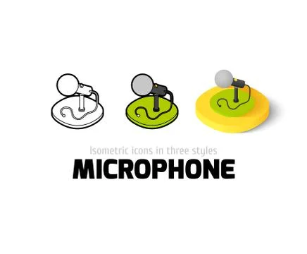Microphone icon in different style Stock Illustration