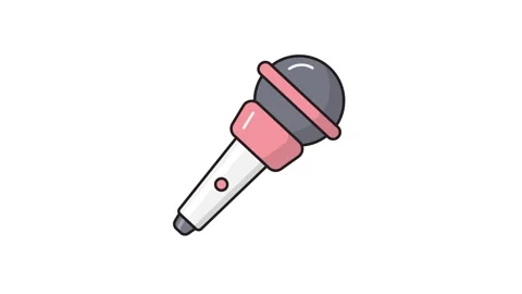 A microphone icon displayed on a pink and white background, representing so.. Stock Footage 335140194
