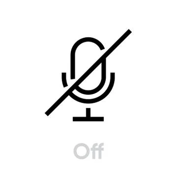 Microphone Off icon. Editable Line Vector. Stock Illustration