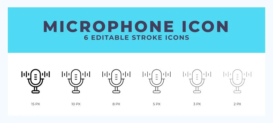 Microphone icon. Editable stroke line icon vector illustration. Stock Illustration