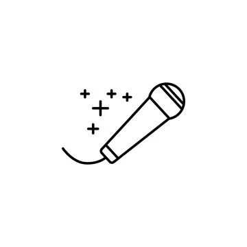 Microphone icon. Element of new year oarty outline icon. Thin line icon for Stock Illustration