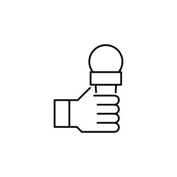 Microphone icon. Element of news thin line icon Stock Illustration