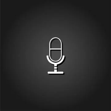 Microphone icon flat. Stock Illustration