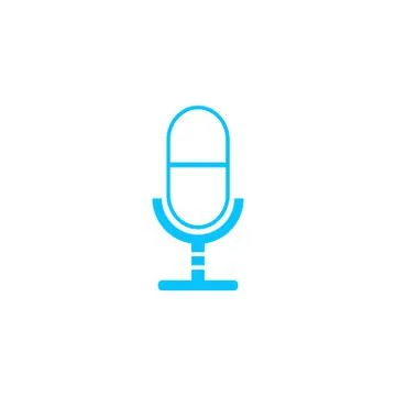Microphone icon flat. Stock Illustration