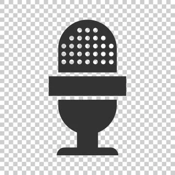 Microphone icon in flat style. Mic broadcast vector illustration on isolated  Stock Illustration