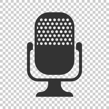 Microphone icon in flat style. Mic broadcast vector illustration on isolated  Stock Illustration