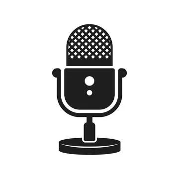 Microphone icon in flat style. Mic for podcast vector illustration on isola.. Stock Illustration