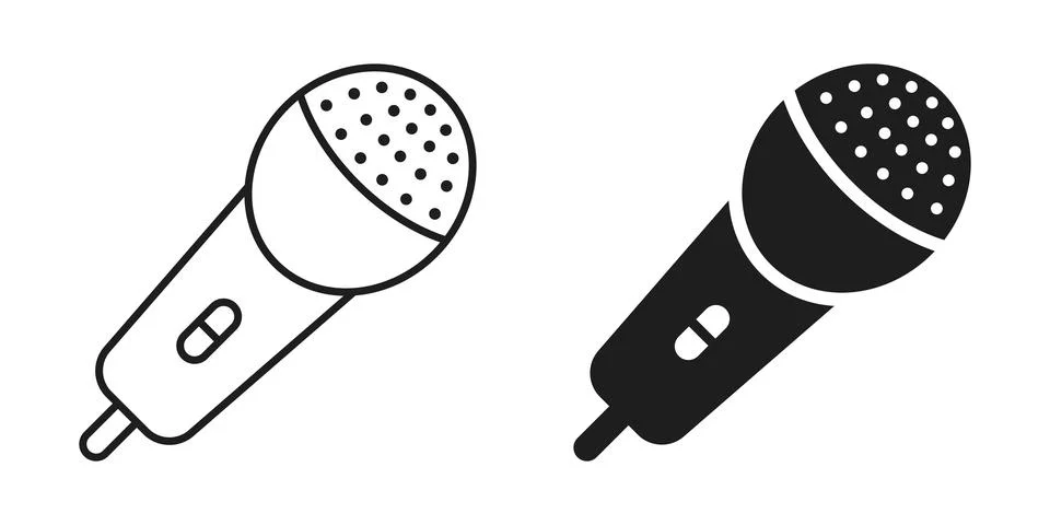 Microphone icon in flat style. Mic for podcast vector illustration on isola.. Stock Illustration