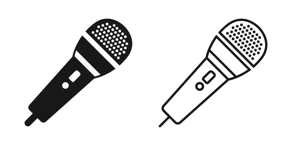 Microphone icon in flat style. Mic for podcast vector illustration on isola.. Stock Illustration