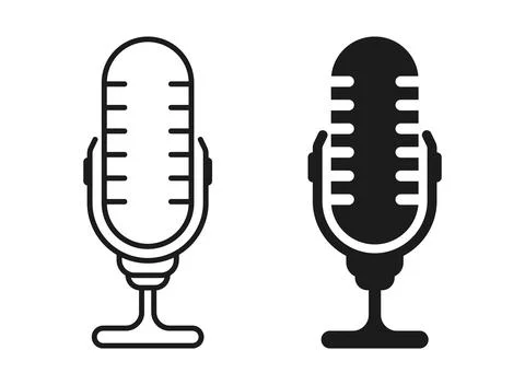 Microphone icon in flat style. Mic for podcast vector illustration on isola.. Stock Illustration