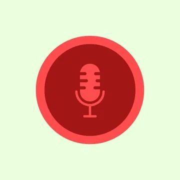 Microphone icon in flat style. Recording icon for UI apps. microphone icon Stock Illustration