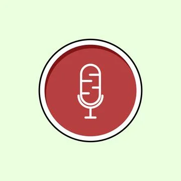 Microphone icon in flat style. Recording button symbol. Recording Stock Illustration