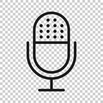 Microphone icon in flat style. Studio mike vector illustration on white isola Stock Illustration