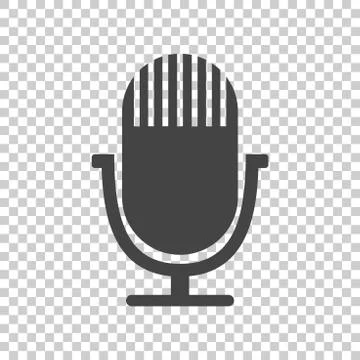 Microphone icon. Flat vector illustration Stock Illustration
