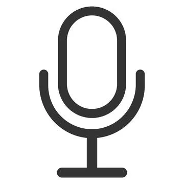 Microphone icon glyph style vector design isolated on white background Stock Illustration