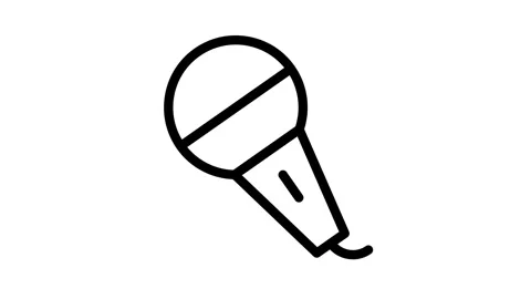 A microphone icon, indicating a focus on audio or voice-related content. Stock Footage 334766381