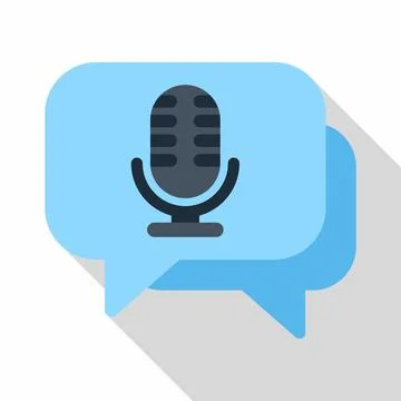 Microphone icon inside chat bubble for voice message Stock Illustration