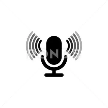 Microphone icon on isolated white background. EPS 10 vector Stock Illustration