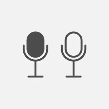Microphone icon isolated on white background. Vector illustration. Stock Illustration