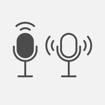 Microphone icon isolated on white background. Vector illustration. Stock Illustration