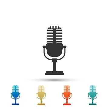 Microphone icon isolated on white background. Set elements in colored icons イラスト素材