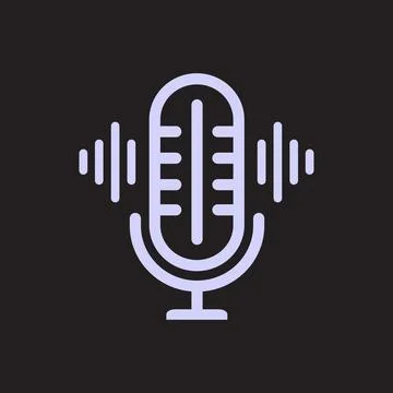 Microphone icon line art Stock Illustration