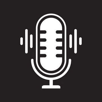 Microphone icon in line style. Stock Illustration