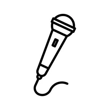 Microphone icon linear logo mark in black and white Stock-Illustration