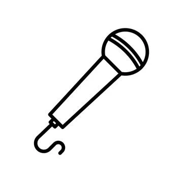 Microphone icon linear logo mark in black and white Stock-Illustration
