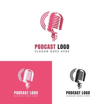 Microphone icon logo vector Stock Illustration