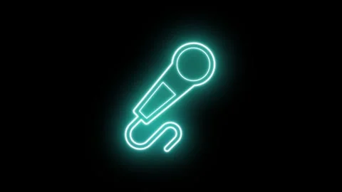 Microphone icon neon light motion video Video stock 294277729