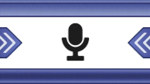 Microphone icon on a pixel screen. Seamless. Stock Footage 52774295