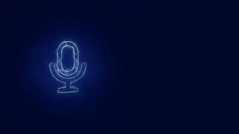 Microphone icon with plexus effect. Connected lines with dots. Lines plexus Video stock 169309964