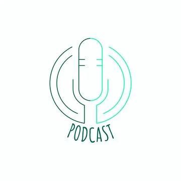 Microphone Icon Podcast Logo Vector Ilustração Stock