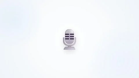 Microphone icon pulsating sound waves Video stock 345013353