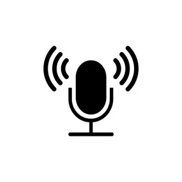 Microphone icon, recorder sign. Flat design. Vector illustration. Stock Illustration