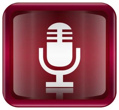 Microphone icon red, isolated on white background イラスト素材