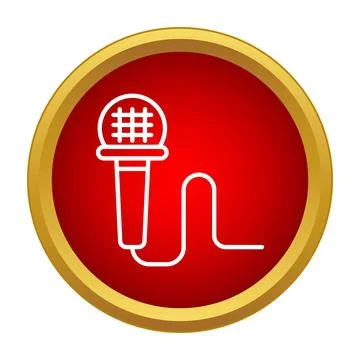 Microphone icon representing audio recording and broadcast Stock Illustration
