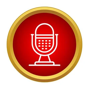 Microphone icon representing audio recording and broadcasting Illustrazione stock