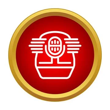 Microphone icon representing audio recording and broadcasting Stock Illustration