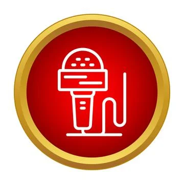 Microphone icon representing broadcast journalism and media recording Illustrazione stock