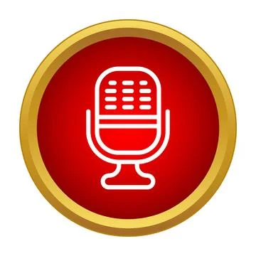 Microphone icon representing live audio recording and communication Stock Illustration
