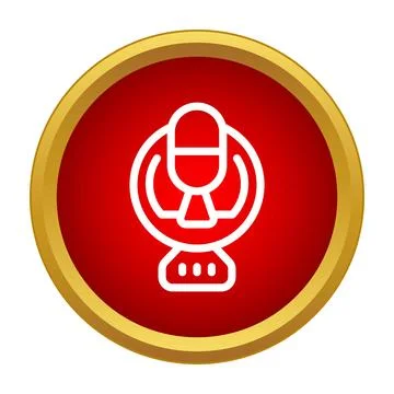 Microphone icon representing live broadcasting or podcasting Illustrazione stock