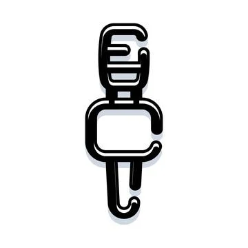 Microphone icon representing media broadcasting and sound recording Stock Illustration