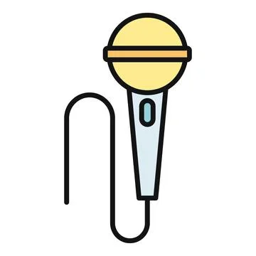 Microphone icon representing music, singing, and performance Stock Illustration