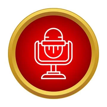 Microphone icon representing podcasting and audio communication Ilustração Stock