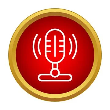 Microphone icon representing podcasting broadcast or audio recording Illustrazione stock